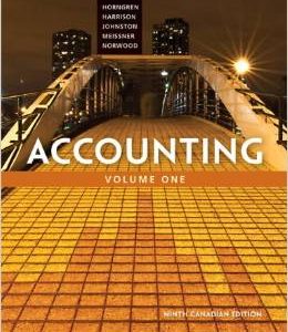 Testbook Solutions Accounting 9th Canadian Edition Volume I Charles Horngren