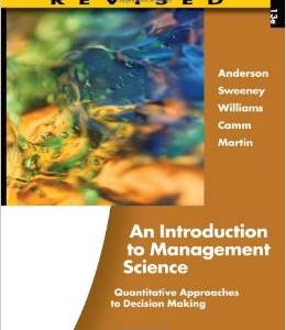 Testbook Solutions An Introduction to Management Science 13th Edition David Anderson