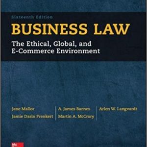 Solutions Manual for Business Law 16th Edition by Jane P. Mallor