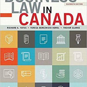 Testbook Solutions Business Law in Canada 11th Canadian Edition by Richard A. Yates