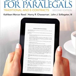 Solutions Manual for Contract Law for Paralegals 2nd Edition by Kathleen Reed