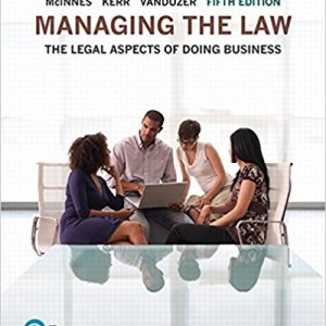 Testbook Solutions Managing the Law The Legal Aspects of Doing Business 5th Edition McInnes