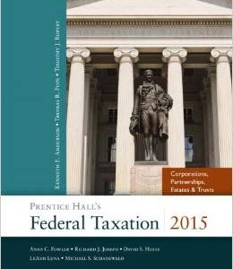 Testbook Solutions Prentice Halls Federal Taxation 2015 Corporations 28th Edition Thomas Pope