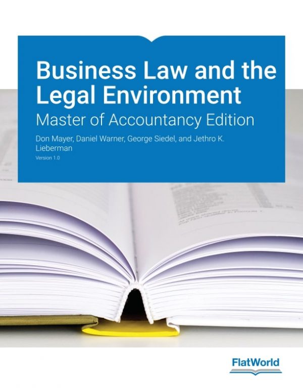 Test Bank Business Law and the Legal Environment Master of Accountancy Version 1.0 by Don Mayer